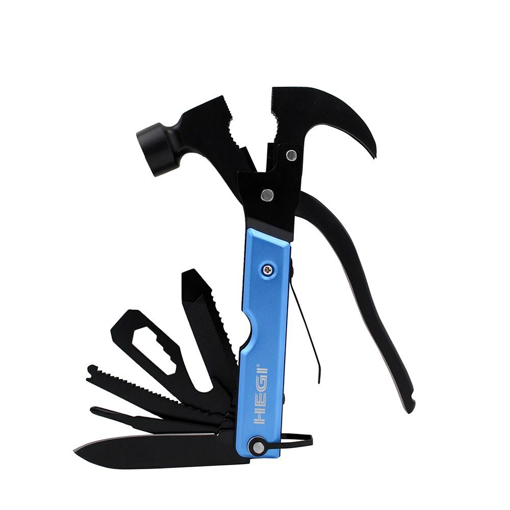 Hegi 18 Fonksiyonlu Paslanmaz Çelik Çekiç Ve Keser - Mavi